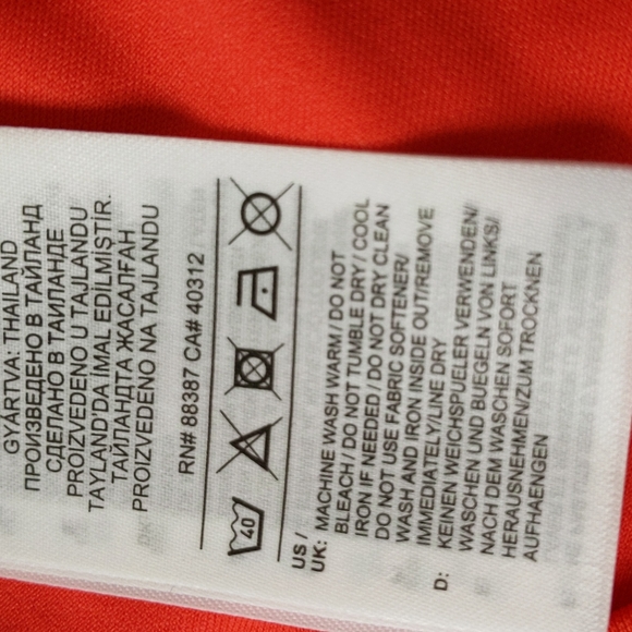 New Adidas Climalite Striped LS Jersey Small Red Orange Black - Picture 10 of 16